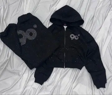 90 Logo Glitter Light Zip Hoodie