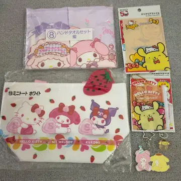 산리오 묶음 판매 클리어 파일 케이스 핸드 타월 미니 토트 키