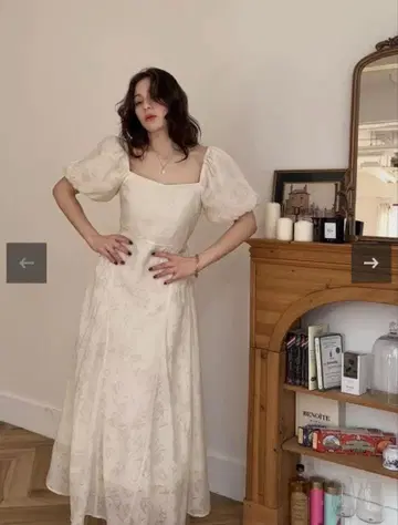 미사용 새상품 PUI ROSELY VEIL DRESS 아이보리