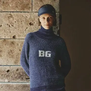 BRIEFING 새상품 CL WS SHAGGY LOGO KNIT 네이비