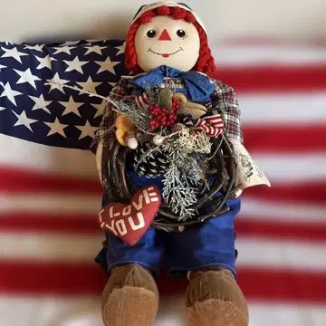 빈티지 특대형  라가디 앤디와 컨트리 크리스마스 리스