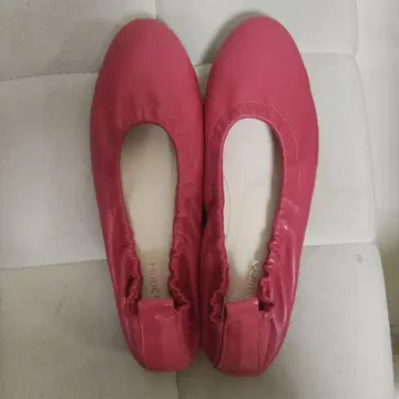 모드카올리 핑크 가죽 플랫슈즈