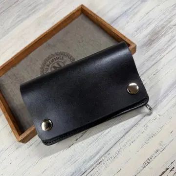 [ 트래커 지갑 미들 2층 ] 블랙 북미 스테아 실버 YKK