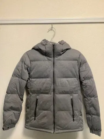 후드 부착 다운 자켓 S 사이즈 그레이