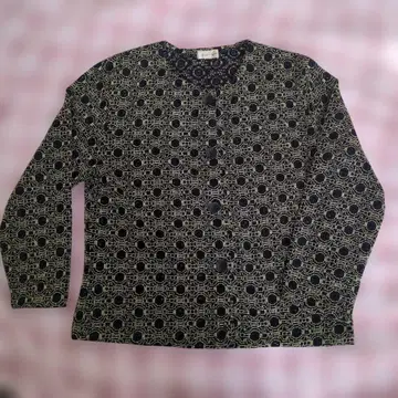 쇼와 레트로 가디건 블랙 골드