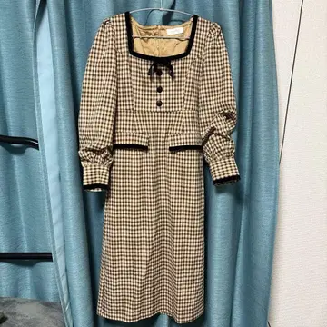 Sincethen 체크 원피스 레트로 아이돌