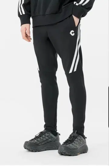 CRONOS TWIN STRIPE PANTS BLACK x 화이트