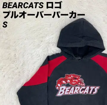 풀오버 후드티 BEARCATS 로고 블랙/레드 S 사이즈