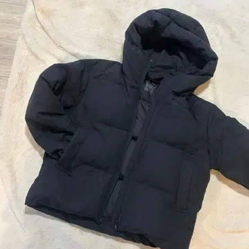 무인양품 후드 부착 블랙 다운 자켓 S