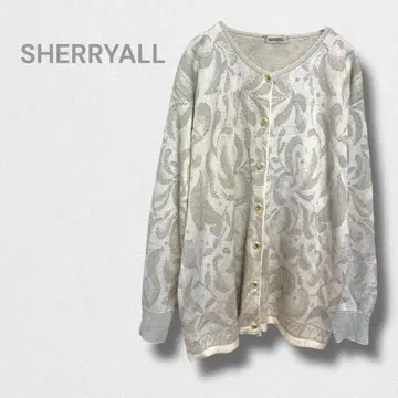 줄리올 가디건 니트 겉옷 꽃무늬 가을/겨울 광택감 골드 버튼