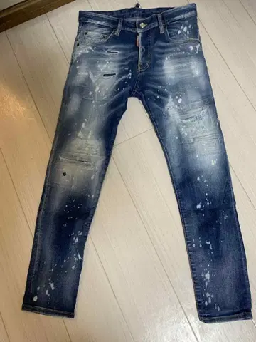 DSQUARED2 페인트 가공 슬림핏 데님