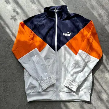 PUMA / 네이비 x 오렌지 / 나일론 지퍼 자켓