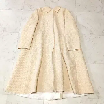 PAULE KA 폴카 트위드 롱 코트 38