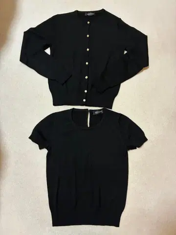 퀸즈 코트 니트 가디건 앙상블 블랙 새상품급