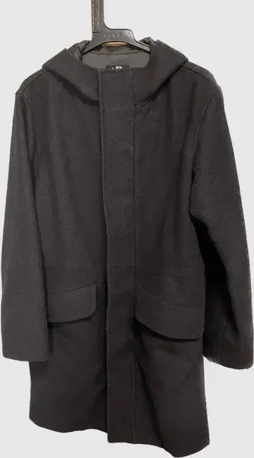 [ APC ] 후드 부착 블랙 더플 코트