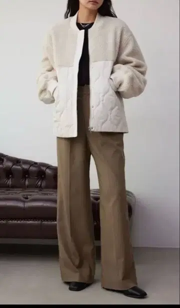 플리스 퀼팅 자켓