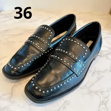 ZARA 로퍼 스터드 블랙 36