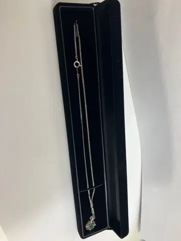 실버 목걸이 그린 보석 포함