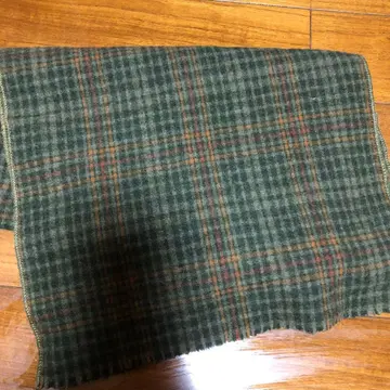 울 체크 머플러 그린 계열
