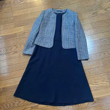 네이비 트위드 자켓 포함 원피스