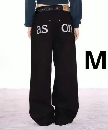 as'on 와이드 팬츠 M 블랙