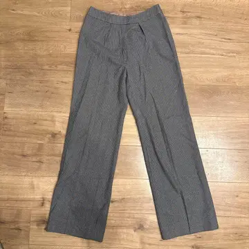 빈티지 스트레이트 그레이 슬랙스 체크 무늬