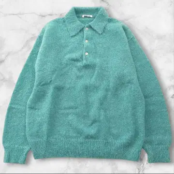 오라리 AURALEE brushed mohair knit polo