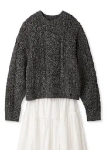 믹스 컬러 케이블 니트