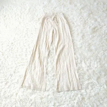 유니클로 케이블 니트 이지 와이드 팬츠 S 아이보리
