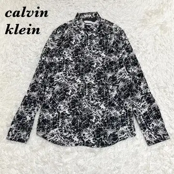 새상품급 calvin klein 드레스 셔츠 S/P 블랙 올 패턴