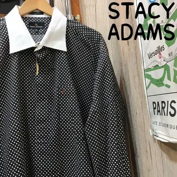 STACY ADAMS 도트 무늬 빅 셔츠 구제 의류 (1885)