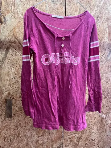 Hystericglomour 히스 핑크 긴팔 T셔츠 당시물