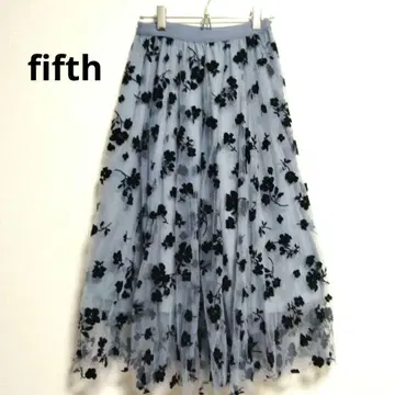 [] 꽃무늬 샤샤 스커트 라이트 블루 프리 사이즈