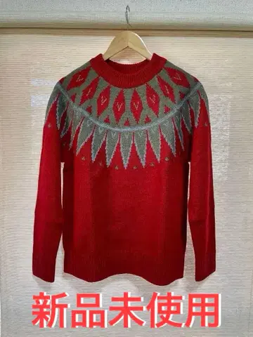 THE SHOP TK 노르딕 무늬 레드 니트 스웨터 단종품
