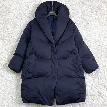 컨디션 최상 7-ID concept. 롱 다운 코트 숄카라 40 네이비