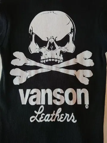 vanson 스컬 디자인 긴팔 티셔츠 블랙 써멀