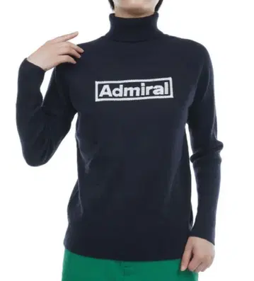 Admiral 네이비 터틀넥 스웨터