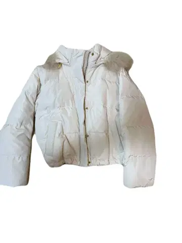 화이트 다운 자켓 후드 부착 36