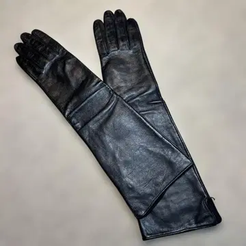 가죽 천연 가죽 블랙 컬러 롱 그로브