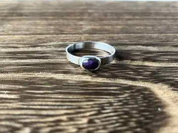 싱글 볼 실버 반지