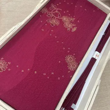 6647 포도주색 오비 오비아게 세트 순수 실크