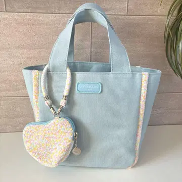 페이러 라브라리 믹스 컬러 토트 하트 참 파우치 세트