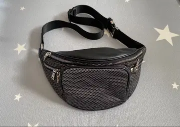 플라티나 K.T 블랙 메쉬 바디백 웨스트 파우치