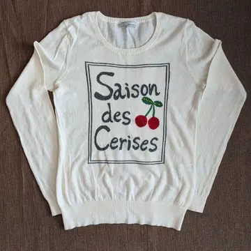 BEATRICE 베아트리스 니트 얇은 소재 화이트 컬러 화이트 체리 체리