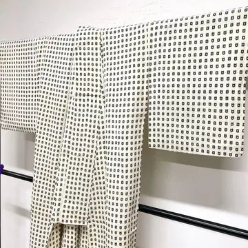 코몬 단의 기하학 패턴 변형 격자 기모노 112tz