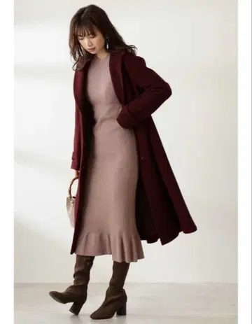 울 블렌드 롱 가운 코트