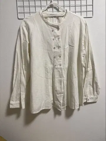 사만사 모스모스 아이보리 긴팔 버튼 셔츠 니트 베스트 세트