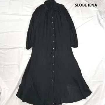 SLOBE IENA 양류 원피스 블랙 긴팔 코튼