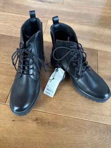 [ 새상품 ] GU 파인핏 레이스업 부츠 M 블랙 black