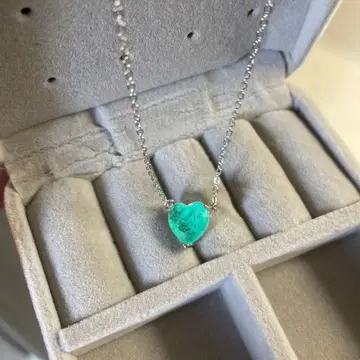 아쿠아 마린 하트형 목걸이